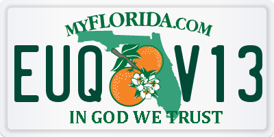 FL license plate EUQV13