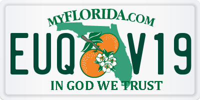 FL license plate EUQV19