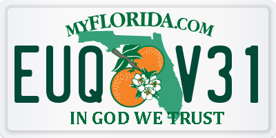 FL license plate EUQV31
