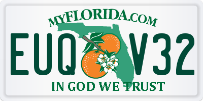FL license plate EUQV32