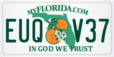 FL license plate EUQV37