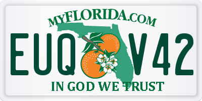 FL license plate EUQV42