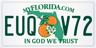 FL license plate EUQV72