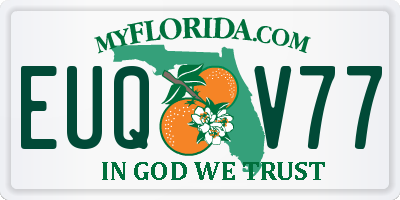 FL license plate EUQV77