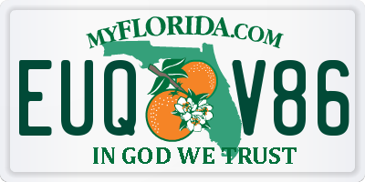FL license plate EUQV86