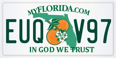 FL license plate EUQV97