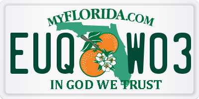 FL license plate EUQW03