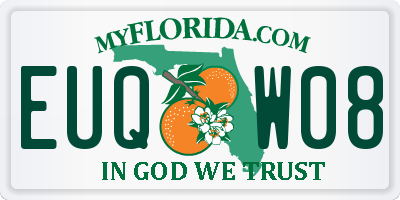 FL license plate EUQW08