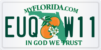 FL license plate EUQW11