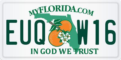 FL license plate EUQW16