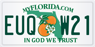 FL license plate EUQW21