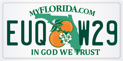 FL license plate EUQW29