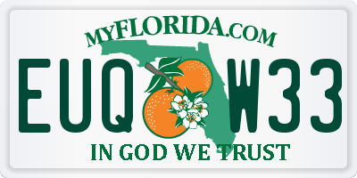 FL license plate EUQW33