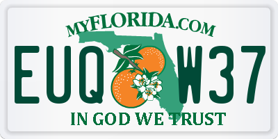 FL license plate EUQW37