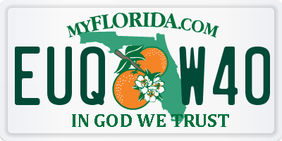 FL license plate EUQW40