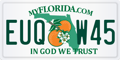 FL license plate EUQW45