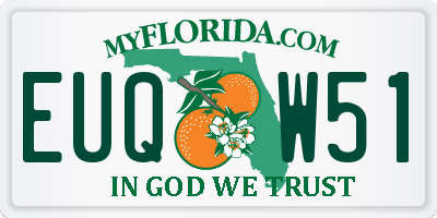 FL license plate EUQW51