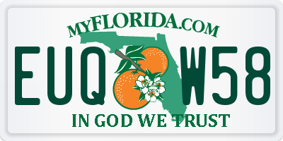 FL license plate EUQW58