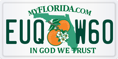 FL license plate EUQW60