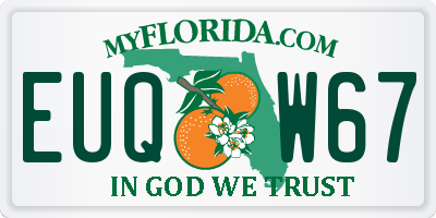 FL license plate EUQW67