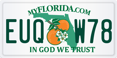 FL license plate EUQW78