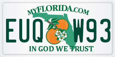 FL license plate EUQW93