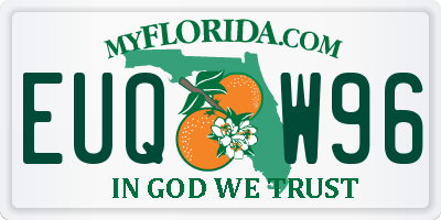 FL license plate EUQW96