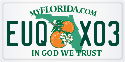 FL license plate EUQX03