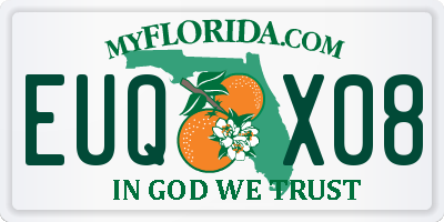 FL license plate EUQX08