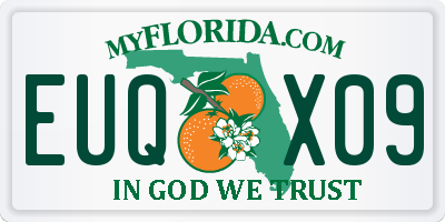 FL license plate EUQX09