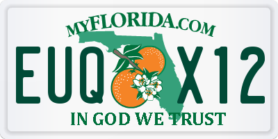 FL license plate EUQX12
