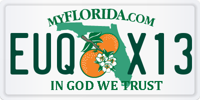 FL license plate EUQX13