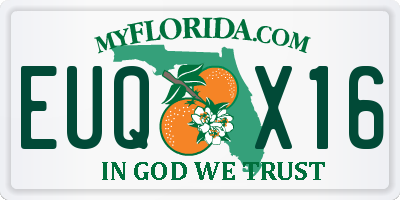 FL license plate EUQX16