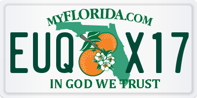 FL license plate EUQX17