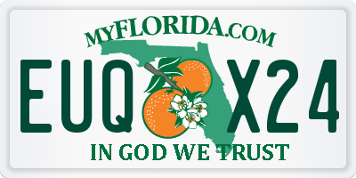 FL license plate EUQX24
