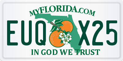 FL license plate EUQX25