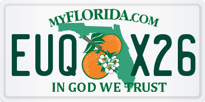 FL license plate EUQX26