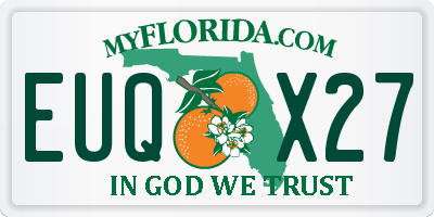 FL license plate EUQX27