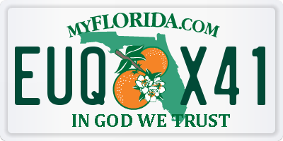 FL license plate EUQX41