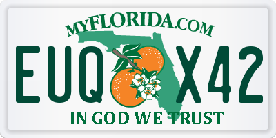 FL license plate EUQX42