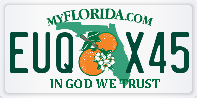 FL license plate EUQX45