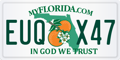 FL license plate EUQX47