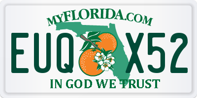 FL license plate EUQX52