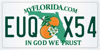 FL license plate EUQX54