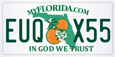 FL license plate EUQX55