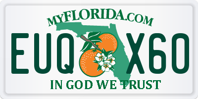 FL license plate EUQX60