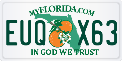 FL license plate EUQX63