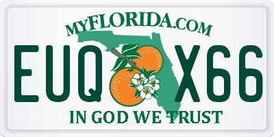 FL license plate EUQX66