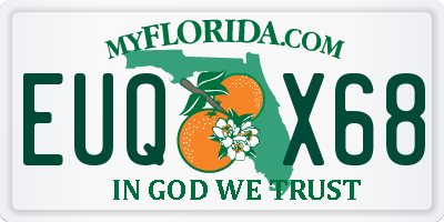 FL license plate EUQX68