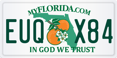 FL license plate EUQX84